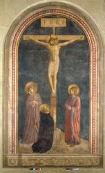 Crucificação com a Virgem, os santos João Evangelista e Domingos, do convento de San Marco, Fiesole, 1442